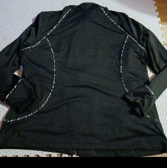 Women's Black Utility Jacket with White Accents - Picture 3 of 4